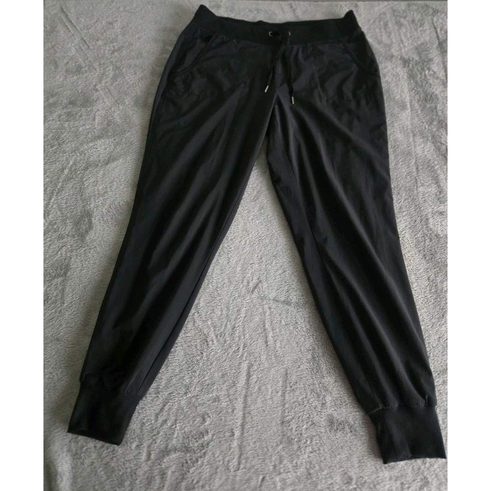 Athleta Women's City Joggers Black Lined W Heather Grey Size 6 Drawstring